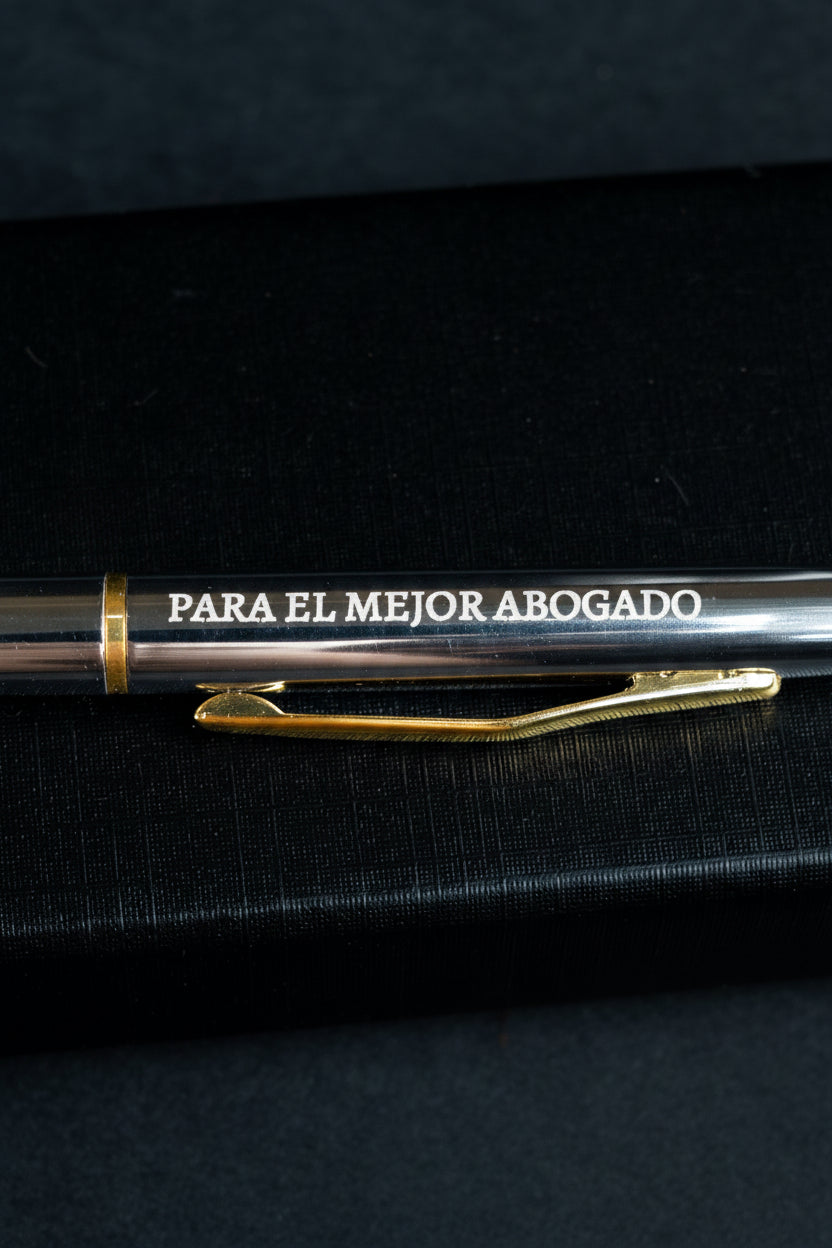 Bolígrafo Plateado y Dorado